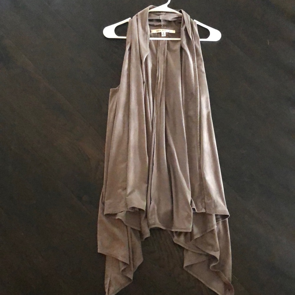 Suede long vest